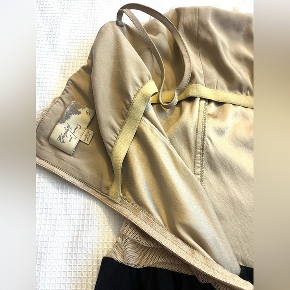 Elizabeth and James Elegant Black and Tan Strapless Wool Lace Mini Dress Size 6 - Picture 15 of 16